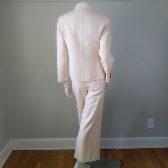 Vintage 🎉HP🎉 Custom Oscar de la Renta Ivory Wool Pantsuit 10 M - Picture 5 of 6